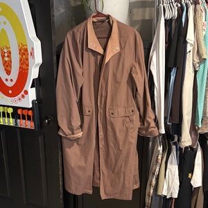 Men's Long Lightweight Trench Coat in Dusty Rose